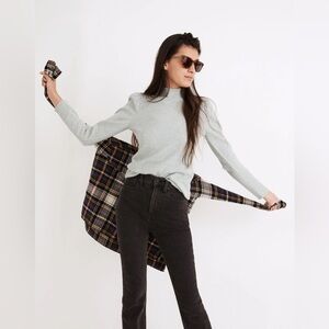 Madewell (Re)Sourced Plush Mock Neck Puff Sleeve Top XL A12